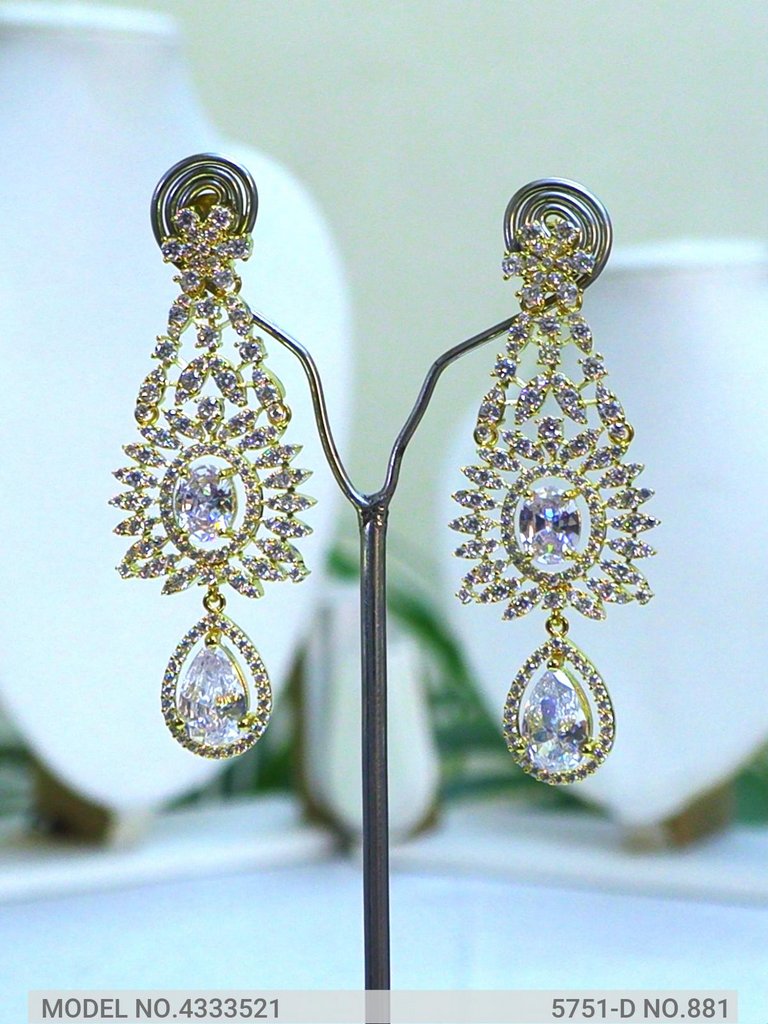 Statement Earrings with AD stones