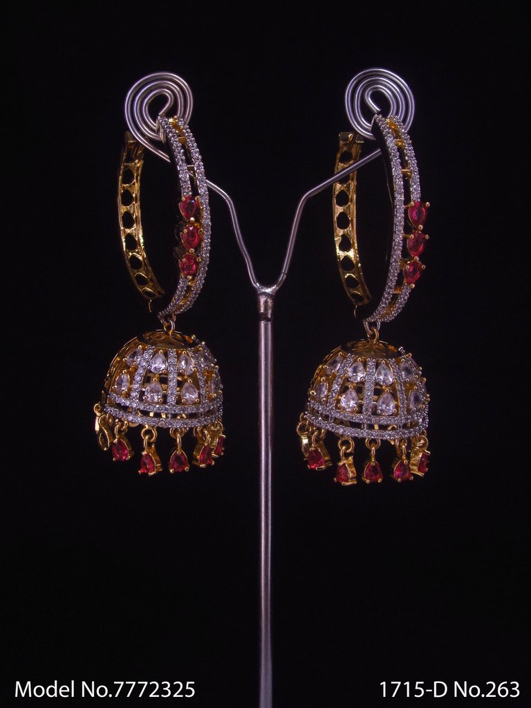 CZ Jhumka Earrings