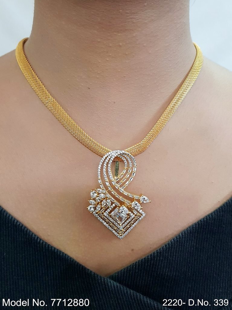 American Diamond Pendant Set