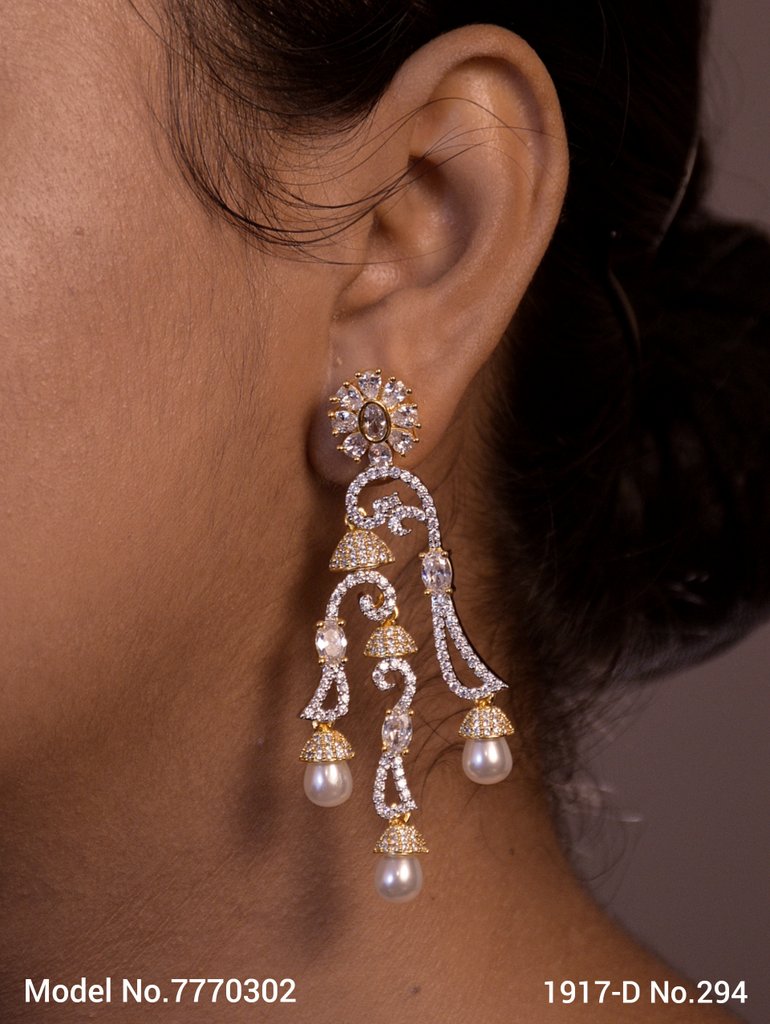 Original Zircon Long Earrings