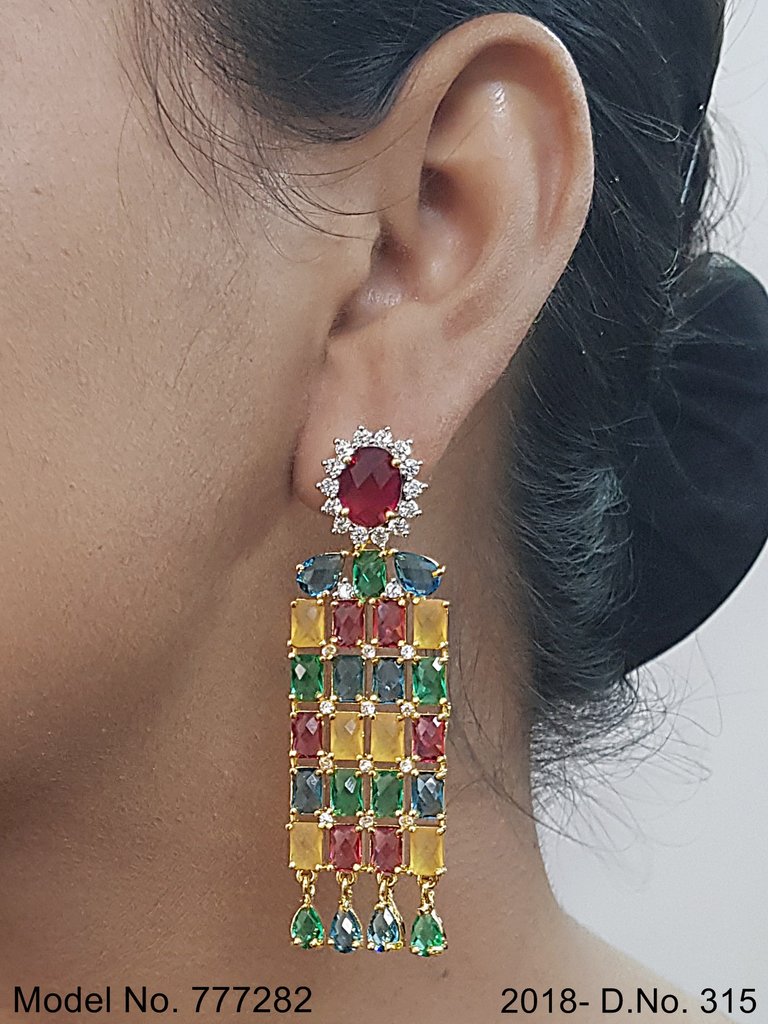 Statement Earrings with AD stones