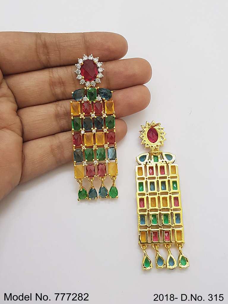 Statement Earrings with AD stones