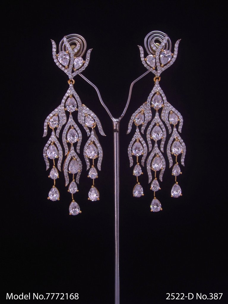 Original Zircon Long Earrings