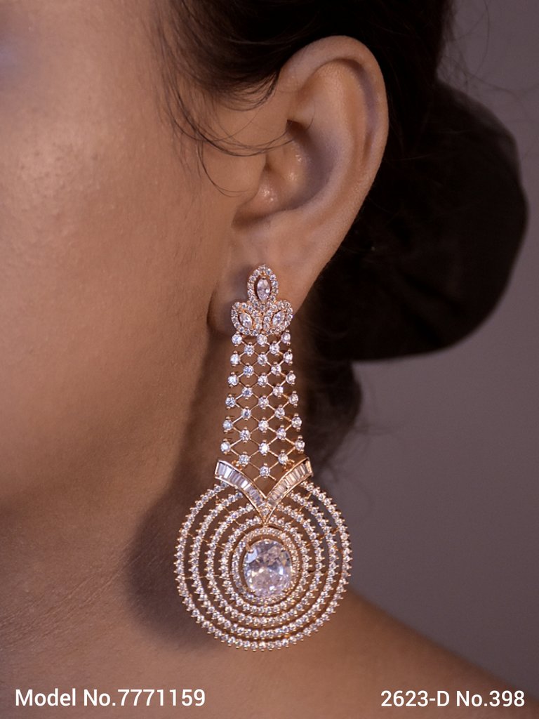 Indian Fashions - Earrings | Big Size Cz Earrings | Showstopper Earring  Design