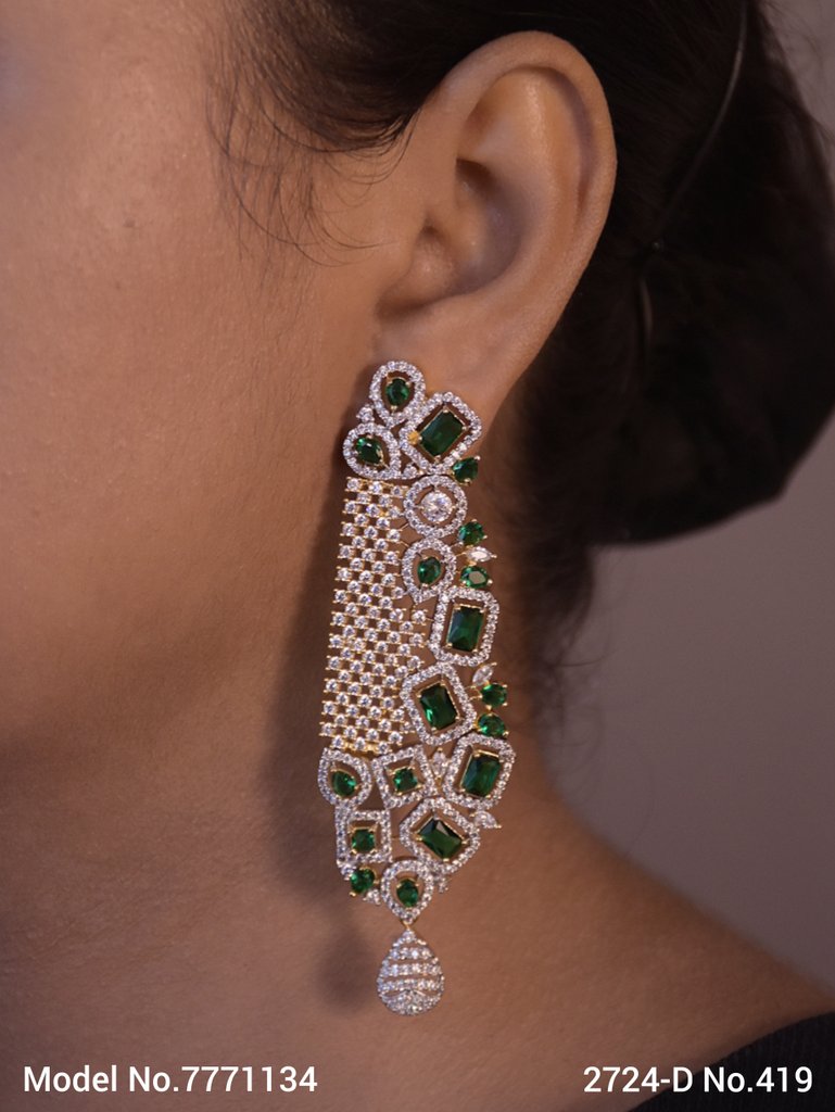 Statement Earrings with AD stones