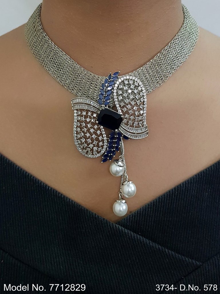 American Diamond Pendant Set