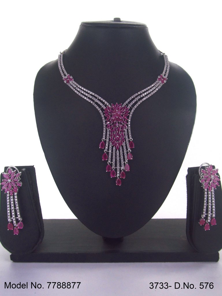 Classic Cz Jewelry Set with Earrings