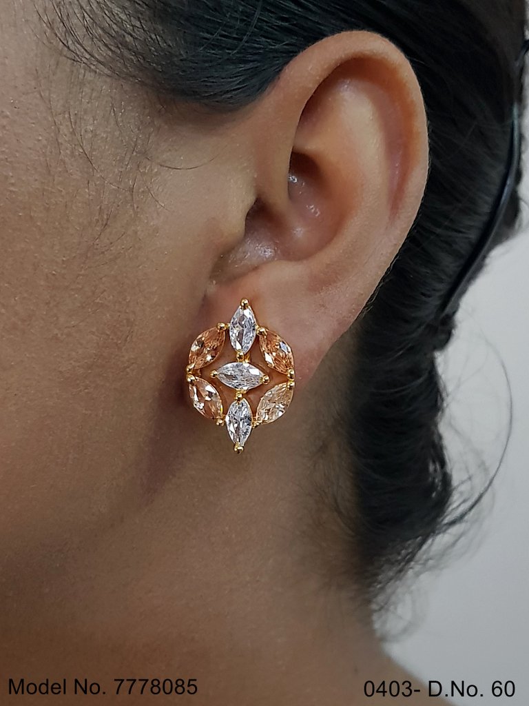 Glorious Stud Zircon Earring with AD stones