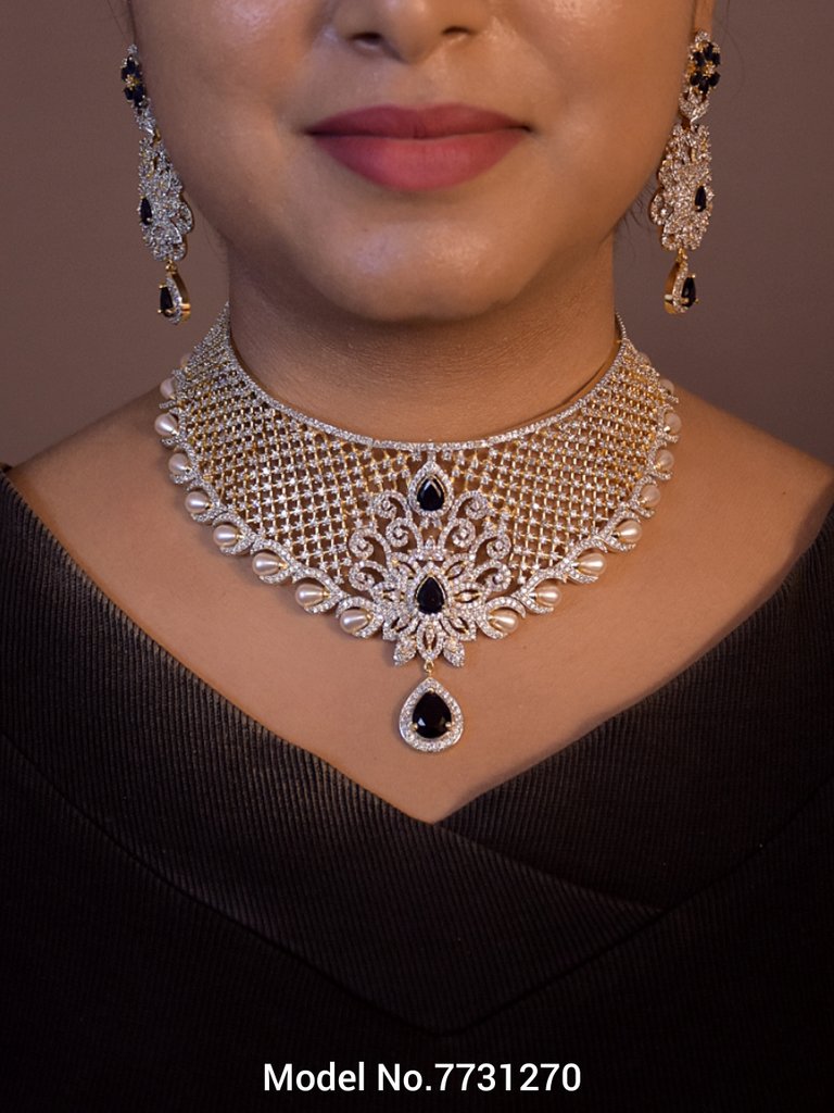 Articfical Diamond AD Necklace Set