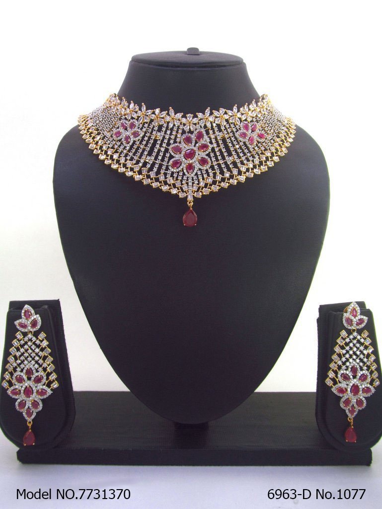 Articfical Diamond AD Necklace Set