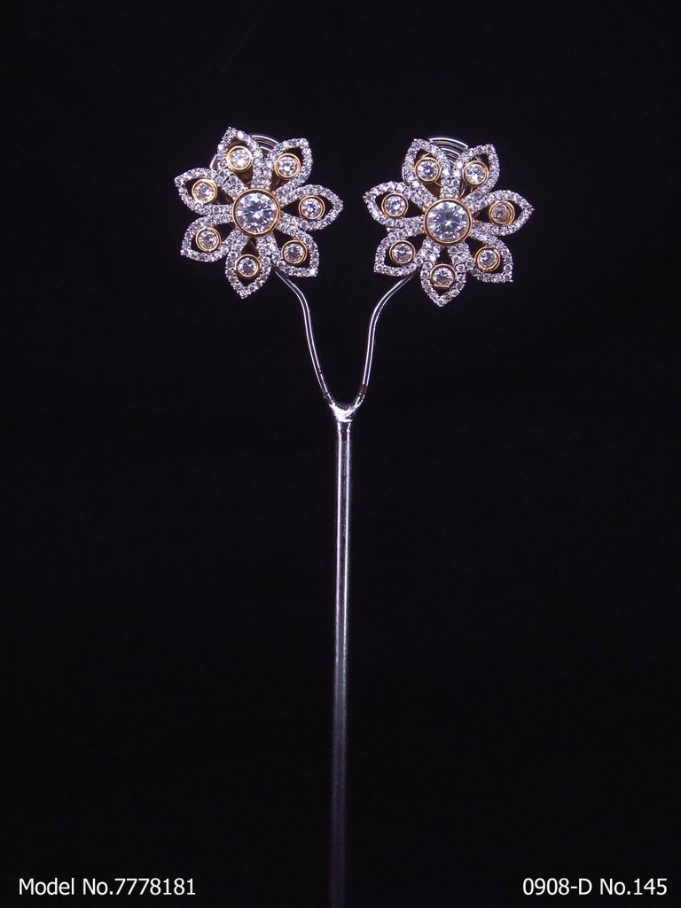 Cubic Zirconia Stud Earrings | American Diamond