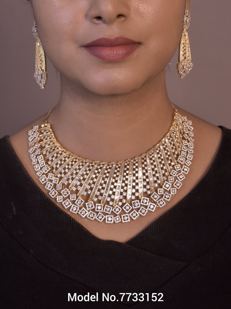 Articfical Diamond AD Necklace Set