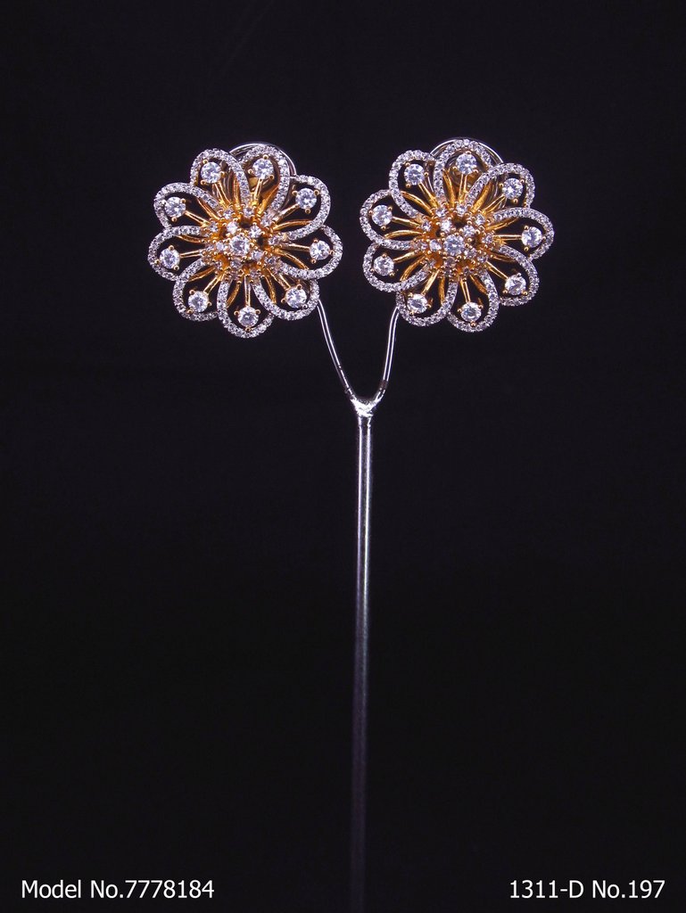 Cubic Zirconia Stud Earrings | American Diamond