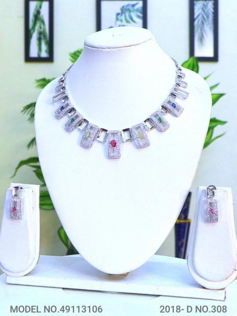 Light weighted CZ Necklace Set