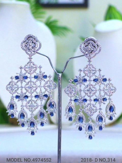 Real Zircon Long Fashion Earrings