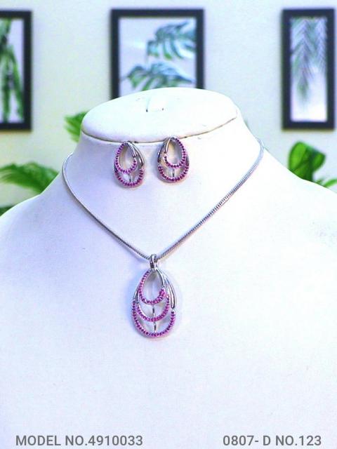 American Diamond Pendant Set