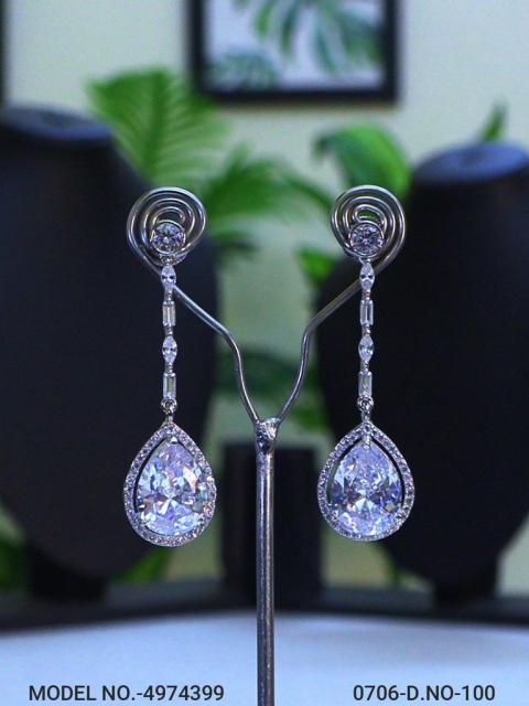 Real Zircon Long Fashion Earrings