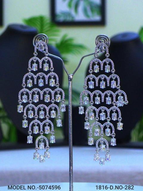 Real Zircon Long Fashion Earrings