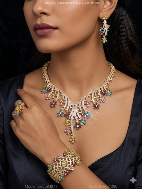 Traditional Zirconia Jewelry Set for Classy Women