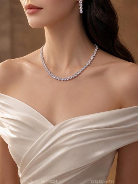 Light weighted CZ Necklace Set