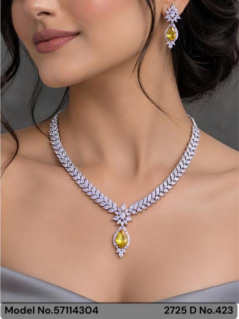 Classic Cz Jewelry Set with Earrings