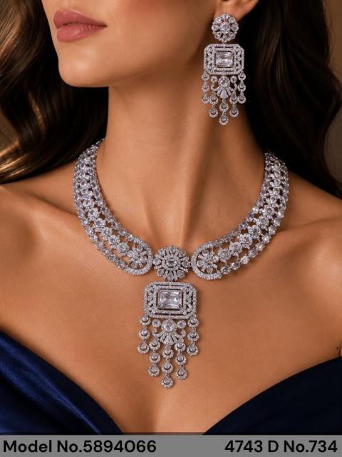 Traditional Design | American Diamond Jewelry Set