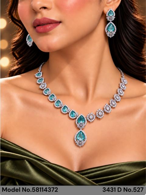 Light weighted CZ Necklace Set
