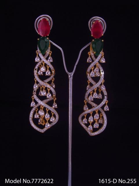 Cz Designer Long Earrings