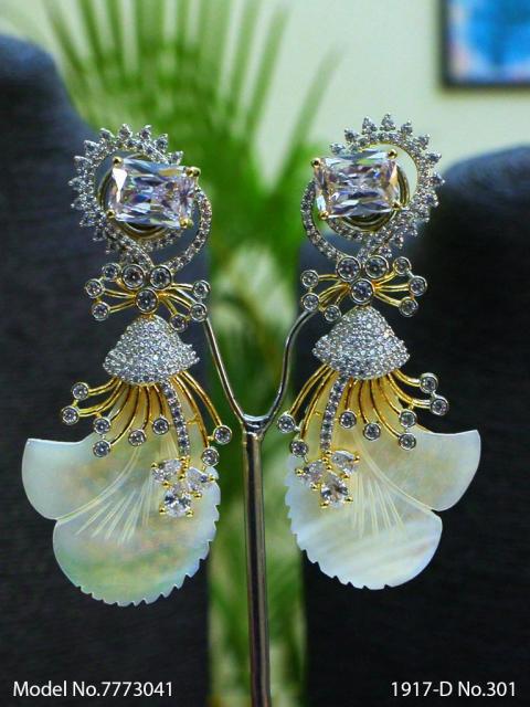 Cz Designer Long Earrings