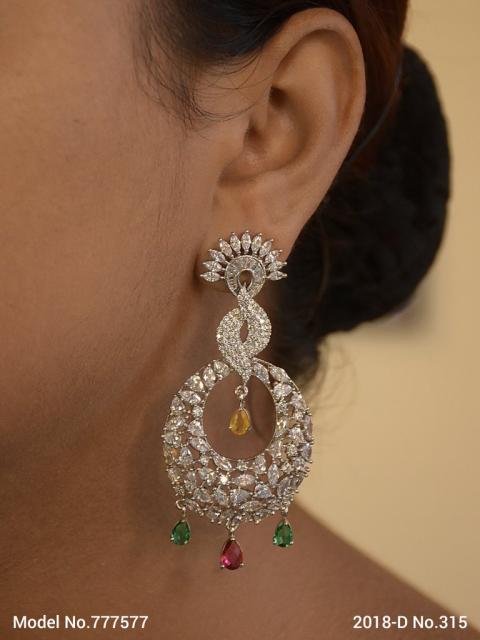 Real Zircon Long Fashion Earrings