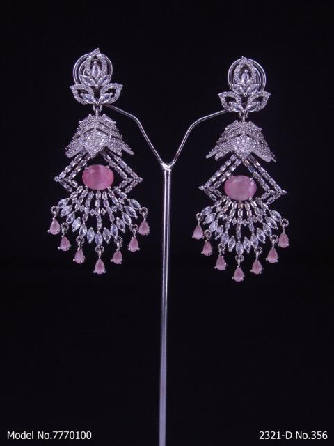 Cz Designer Long Earrings