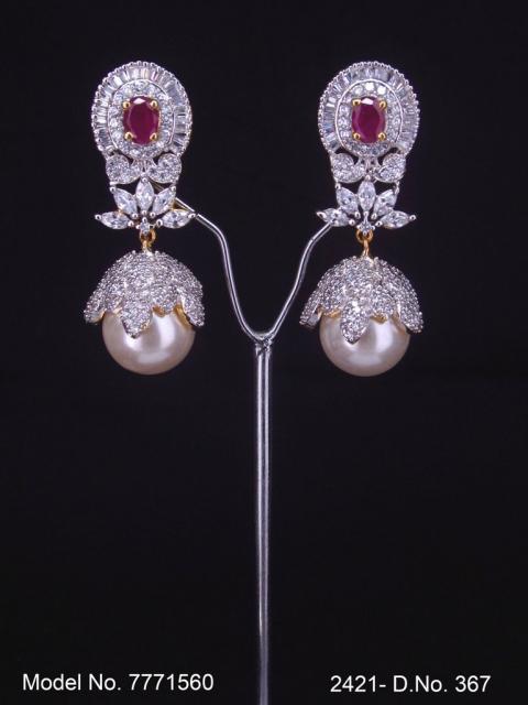 CZ Jhumka Earrings