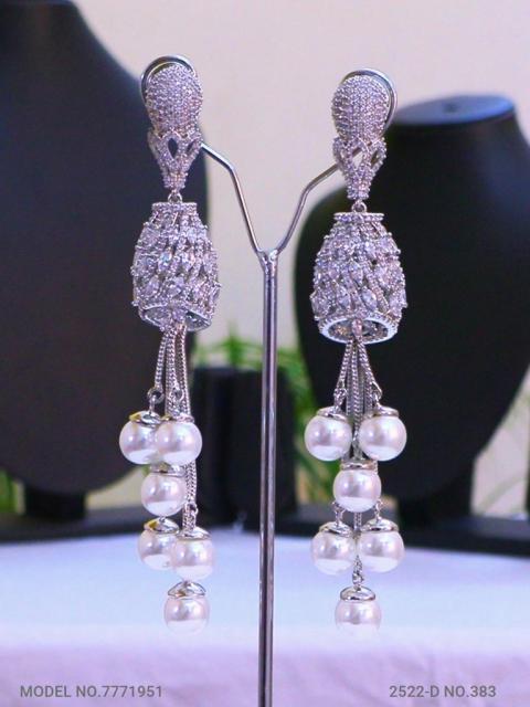 Cz Designer Long Earrings