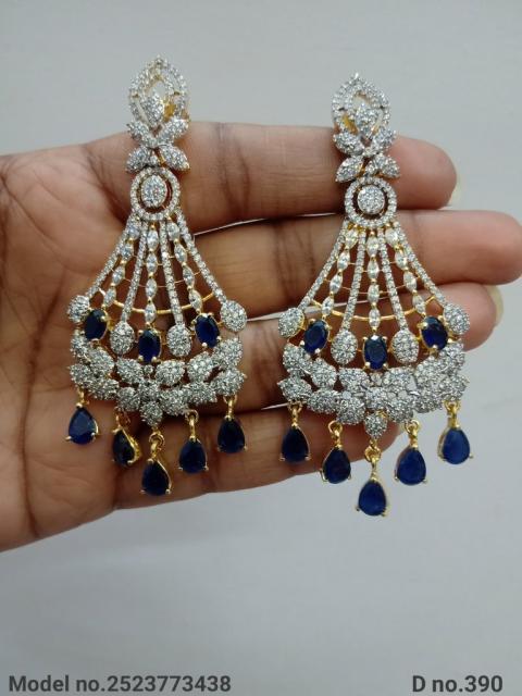 Cz Designer Long Earrings