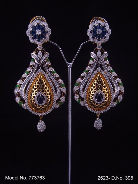 Statement Earrings with AD stones