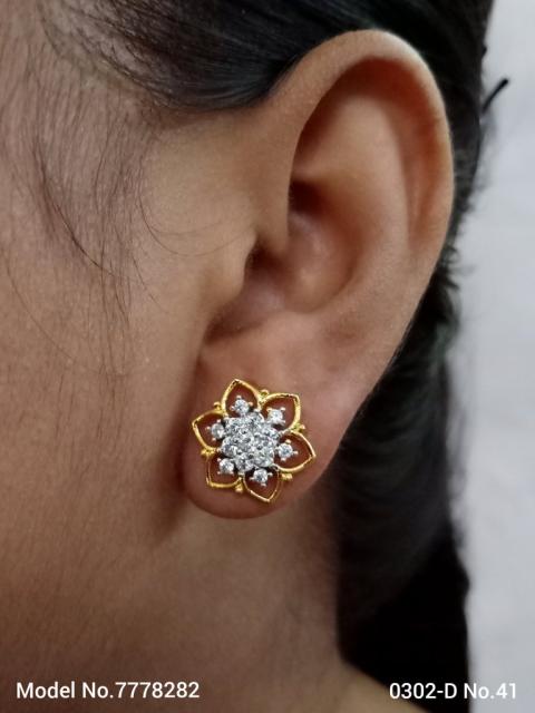 Glorious Stud Zircon Earring with AD stones