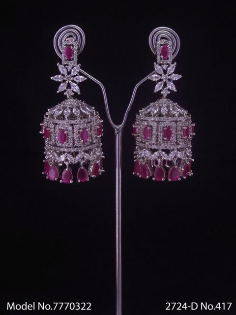 CZ Jhumka Earrings