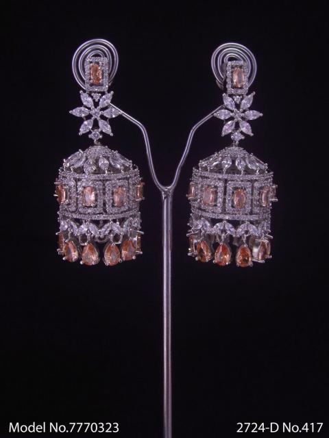 CZ Jhumka Earrings