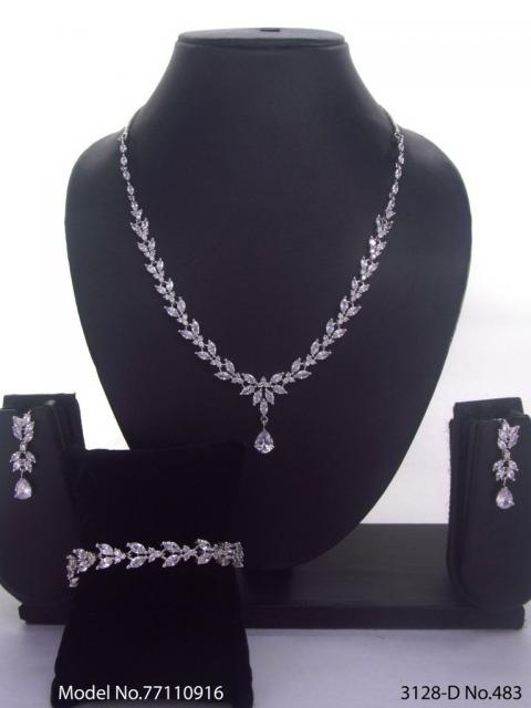 Light weighted CZ Necklace Set