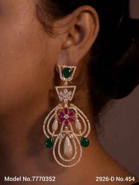 Cz Designer Long Earrings