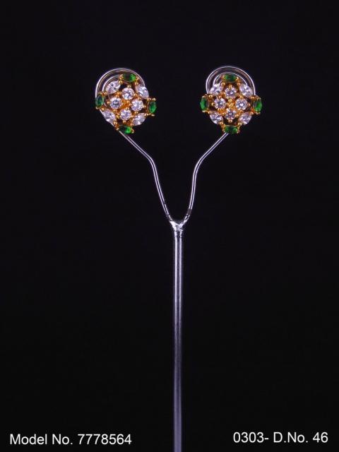 Ear jacket stud with original Zircon stone