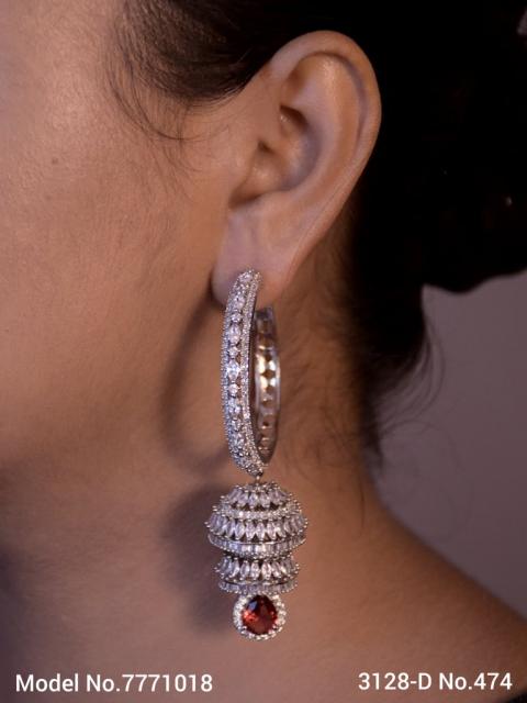 CZ Jhumka Earrings