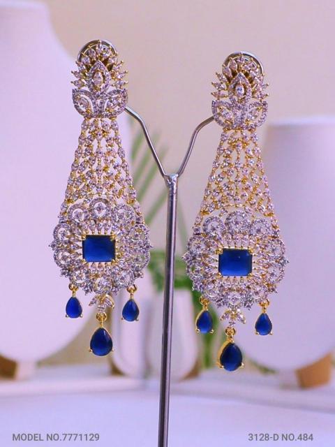 Cz Designer Long Earrings