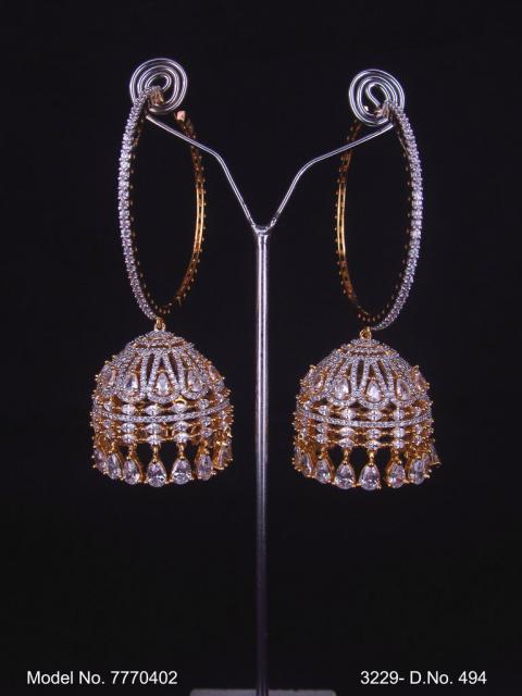 CZ Jhumka Earrings