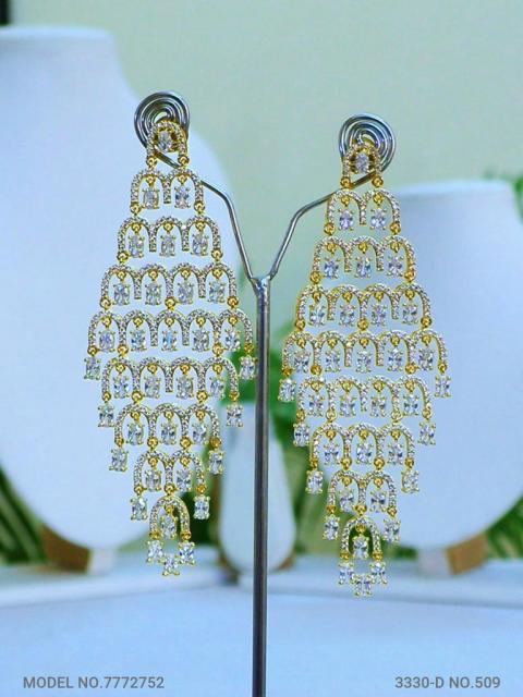 Cz Designer Long Earrings