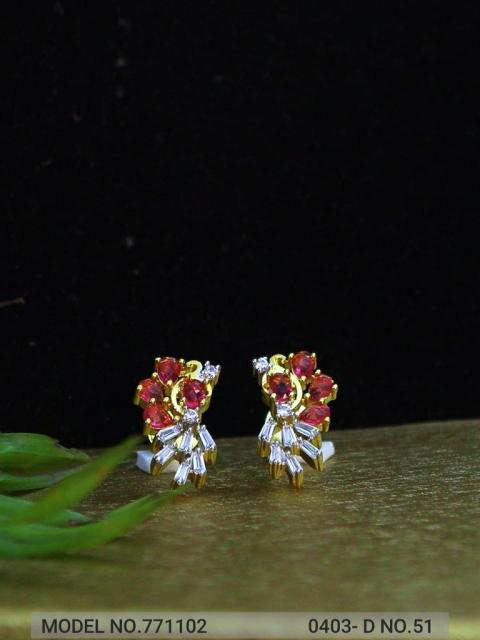 Cubic Zirconia Stud Earrings | American Diamond