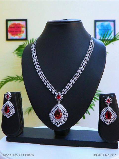 Classic Cz Jewelry Set with Earrings