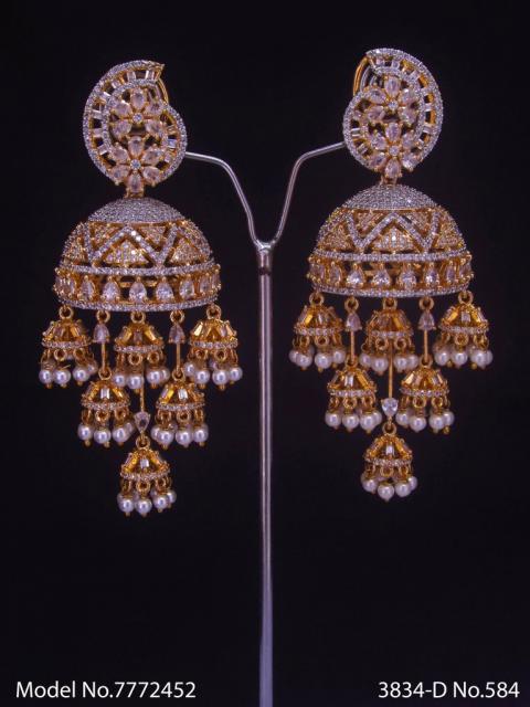 CZ Jhumka Earrings