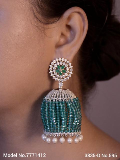 CZ Jhumka Earrings