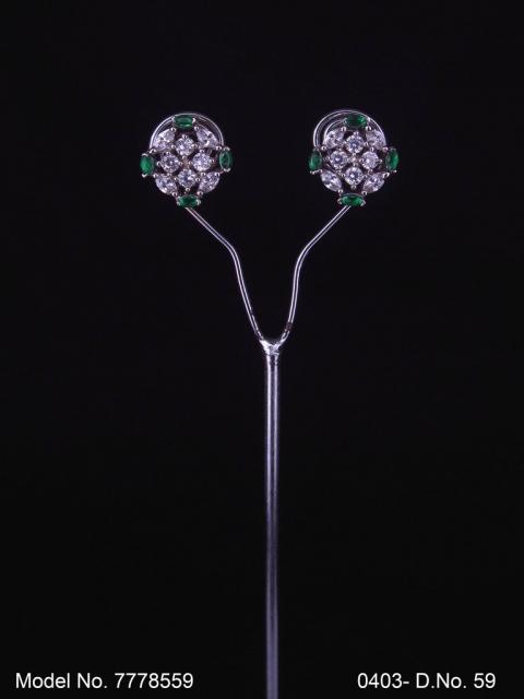 Ear jacket stud with original Zircon stone